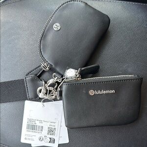 lululemon athletica Black Dual Pouch Wristlet Set